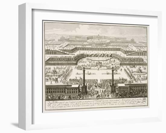 First Proposal for the Schonbrunn Palace, Vienna, from 'Entwurf einer historischen Architektur'-Johann Bernhard Fischer Von Erlach-Framed Giclee Print