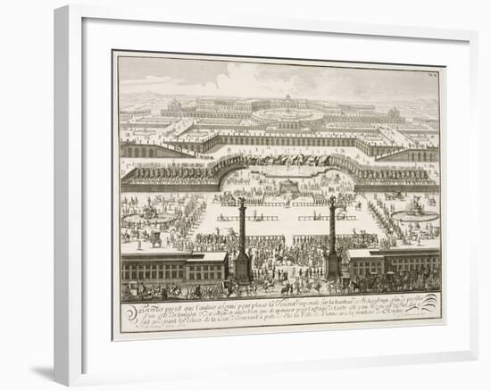 First Proposal for the Schonbrunn Palace, Vienna, from 'Entwurf einer historischen Architektur'-Johann Bernhard Fischer Von Erlach-Framed Giclee Print