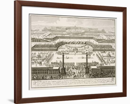 First Proposal for the Schonbrunn Palace, Vienna, from 'Entwurf einer historischen Architektur'-Johann Bernhard Fischer Von Erlach-Framed Giclee Print