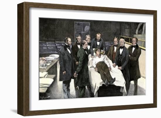 First Public Demonstration of Surgical Anesthesia, Massachusetts General Hospital, Boston, 1846-null-Framed Giclee Print