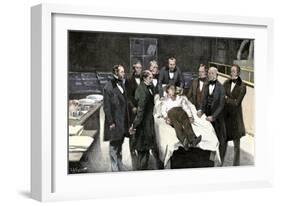 First Public Demonstration of Surgical Anesthesia, Massachusetts General Hospital, Boston, 1846-null-Framed Giclee Print