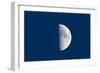 First Quarter Moon Taken Near Sunset with Sky Still Bright in Twilight-null-Framed Photographic Print