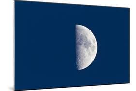 First Quarter Moon Taken Near Sunset with Sky Still Bright in Twilight-null-Mounted Photographic Print