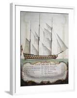 First-Rank Ship at Half Sail from Atlas of Sailing by Gian Maria Maffioletti-null-Framed Giclee Print