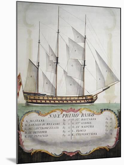 First-Rank Ship at Half Sail from Atlas of Sailing by Gian Maria Maffioletti-null-Mounted Giclee Print