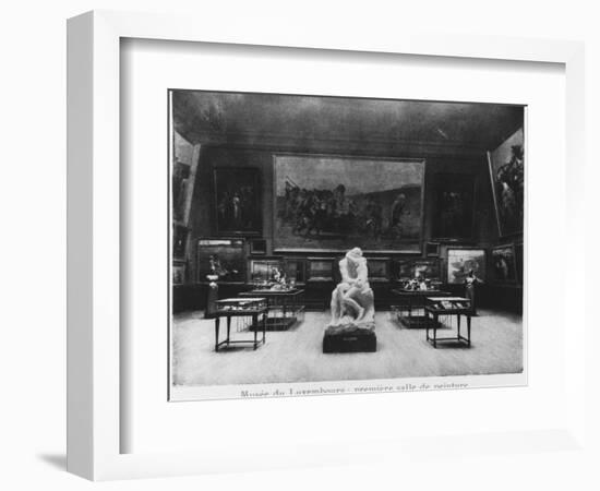 First Room of Paintings with the Kiss by Auguste Rodin, Musee Du Luxembourg, Paris, C.1910-French Photographer-Framed Premium Giclee Print