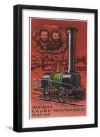 First Russian Steam Locomotive, by Yefim and Miron Cherepanov, 1833-1834 (Postage Stam), 1978-null-Framed Giclee Print