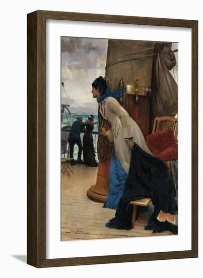 First Sight of Land-Henry Bacon-Framed Art Print