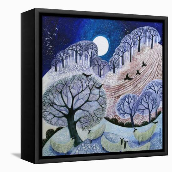 First Snow Surrey Hills-Lisa Graa Jensen-Framed Stretched Canvas