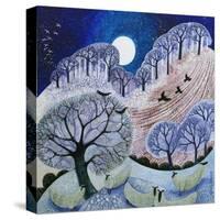 First Snow Surrey Hills-Lisa Graa Jensen-Stretched Canvas