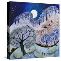 First Snow Surrey Hills-Lisa Graa Jensen-Stretched Canvas