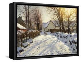 First Snow-Peder Mork Monsted-Framed Stretched Canvas