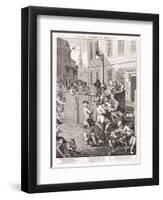 First Stage of Cruelty, Plate I from the Four Stages of Cruelty, 1751-William Hogarth-Framed Giclee Print