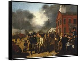 First State Election in Detroit, Michigan, c.1837-Thomas Mickell Burnham-Framed Stretched Canvas