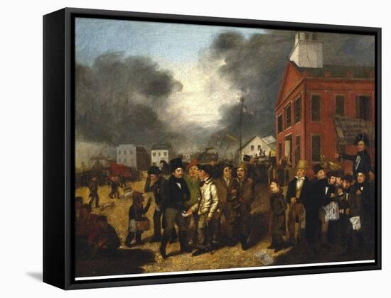 First State Election in Detroit, Michigan, c.1837-Thomas Mickell Burnham-Framed Stretched Canvas