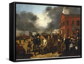 First State Election in Detroit, Michigan, c.1837-Thomas Mickell Burnham-Framed Stretched Canvas