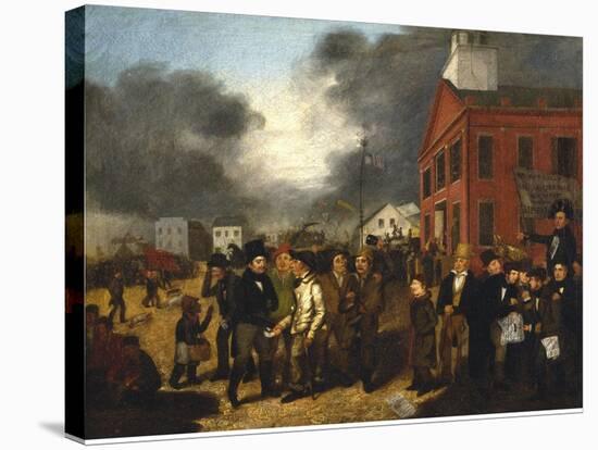 First State Election in Detroit, Michigan, c.1837-Thomas Mickell Burnham-Stretched Canvas