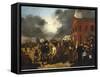 First State Election in Detroit, Michigan, c.1837-Thomas Mickell Burnham-Framed Stretched Canvas