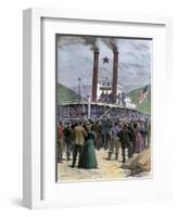 First Steamer Carrying Gold Out of Dawson City, Yukon Territory, 1898-null-Framed Giclee Print