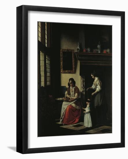 First Steps, 1670-Pieter de Hooch-Framed Giclee Print