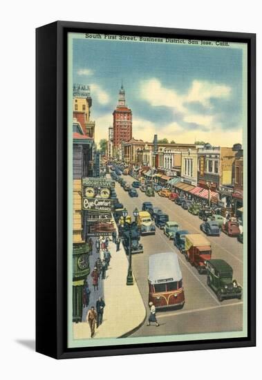 First Street, San Jose, California-null-Framed Stretched Canvas