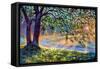 First Sun Rays in River-Valery Rybakow-Framed Stretched Canvas