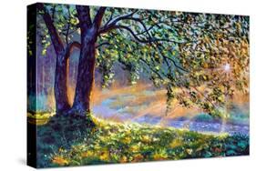 First Sun Rays in River-Valery Rybakow-Stretched Canvas