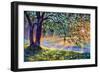 First Sun Rays in River-Valery Rybakow-Framed Art Print