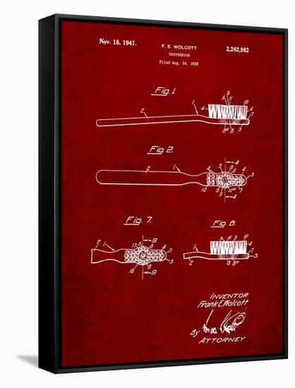First Toothbrush Patent-Cole Borders-Framed Stretched Canvas