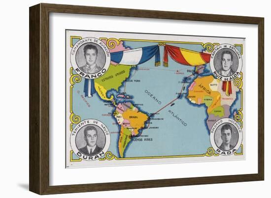 First Transatlantic Flight Between Spain and South America, January 1926-null-Framed Giclee Print