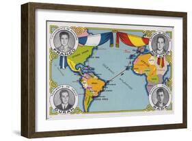 First Transatlantic Flight Between Spain and South America, January 1926-null-Framed Giclee Print