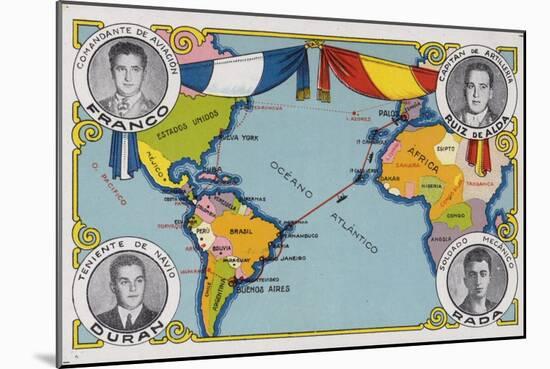 First Transatlantic Flight Between Spain and South America, January 1926-null-Mounted Giclee Print