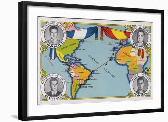 First Transatlantic Flight Between Spain and South America, January 1926-null-Framed Giclee Print
