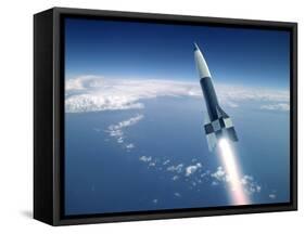 First V-2 Rocket Launch, Artwork-Detlev Van Ravenswaay-Framed Stretched Canvas