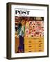 "First Valentine" Saturday Evening Post Cover, February 11, 1956-Richard Sargent-Framed Premium Giclee Print
