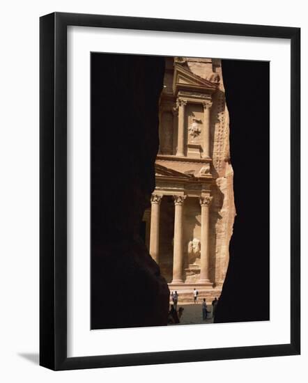 First View of Petra at the End of the Siq Entrance Gorge, Petra, Jordan, Middle East-Waltham Tony-Framed Photographic Print