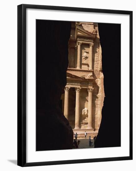 First View of Petra at the End of the Siq Entrance Gorge, Petra, Jordan, Middle East-Waltham Tony-Framed Photographic Print