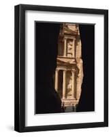 First View of Petra at the End of the Siq Entrance Gorge, Petra, Jordan, Middle East-Waltham Tony-Framed Photographic Print