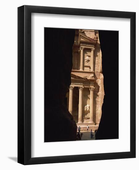 First View of Petra at the End of the Siq Entrance Gorge, Petra, Jordan, Middle East-Waltham Tony-Framed Photographic Print