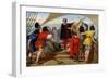 First View of the New World by Columbus and His Crew Aboard the Santa Maria, c.1492-null-Framed Giclee Print