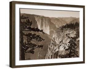 First View of the Valley, Yosemite, California, about 1866-Carleton Watkins-Framed Art Print