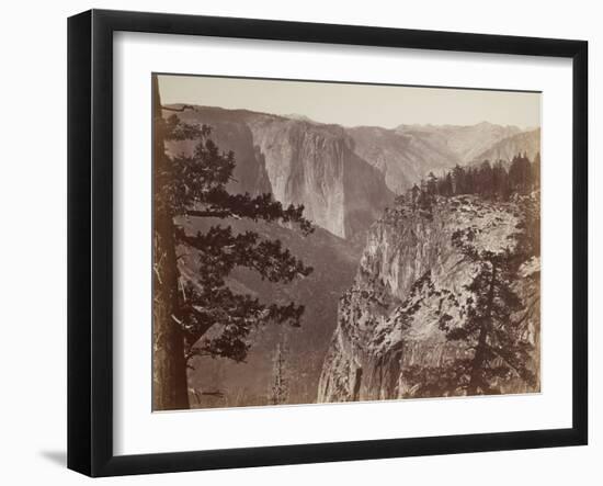 First View of the Yosemite Valley from the Mariposa Trail, 1865-66-Carleton Emmons Watkins-Framed Photographic Print