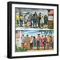 "First Vote in the New States," November 12, 1960-Constantin Alajalov-Framed Giclee Print