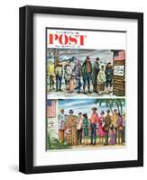 "First Vote in the New States," Saturday Evening Post Cover, November 12, 1960-Constantin Alajalov-Framed Giclee Print