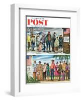 "First Vote in the New States," Saturday Evening Post Cover, November 12, 1960-Constantin Alajalov-Framed Giclee Print