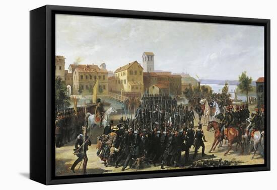 First War of Independence, the Taking of Peschiera, May 30, 1848-Luigi Morgari-Framed Stretched Canvas