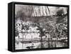 First World War (1914-1918). French Army Crosses the River Isere on Improvised Gateways-Prisma Archivo-Framed Stretched Canvas