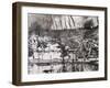 First World War (1914-1918). French Army Crosses the River Isere on Improvised Gateways-Prisma Archivo-Framed Photographic Print