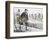 First World War: Portrait of Clemenceau (1841-1929) in a Casing Visiting the Front. Drawing by Geor-Sem (1863-1934)-Framed Giclee Print