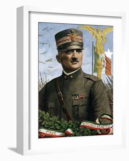 First World War: Portrait of General Armando Diaz (1861-1928) Chief of Staff of the Italian Army” (-Tancredi Scarpelli-Framed Giclee Print